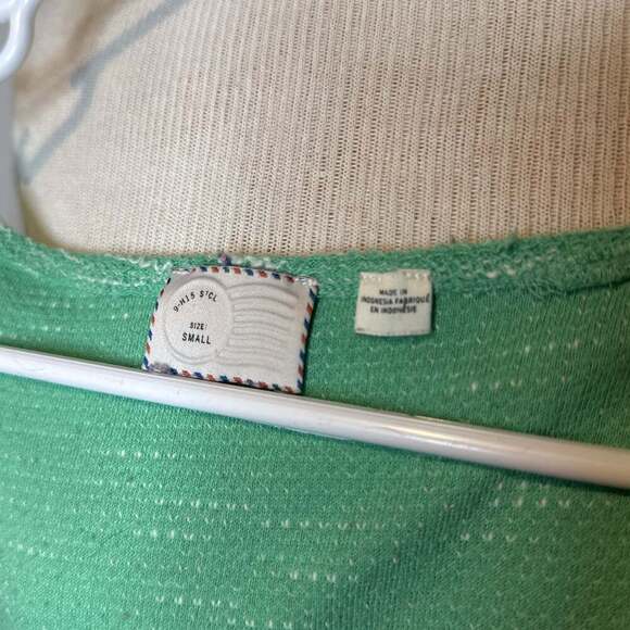 Anthropologie Maeve Green Fit & Flare‎ Textured Knit top - Picture 2 of 2